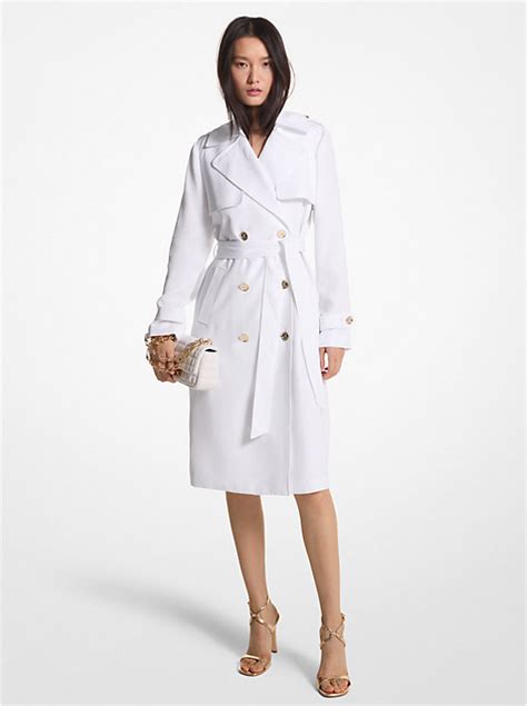 michael kors true navy coat|Draped Trench Coat .